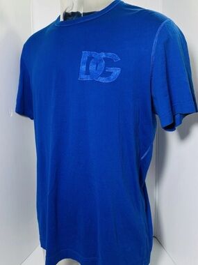 Dolce & Gabbana Royal Blue DG Logo Embroidered Tee - Size 54 (US XL)